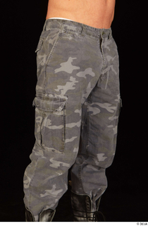 Larry Steel casual dressed grey camo trousers thigh 0008.jpg